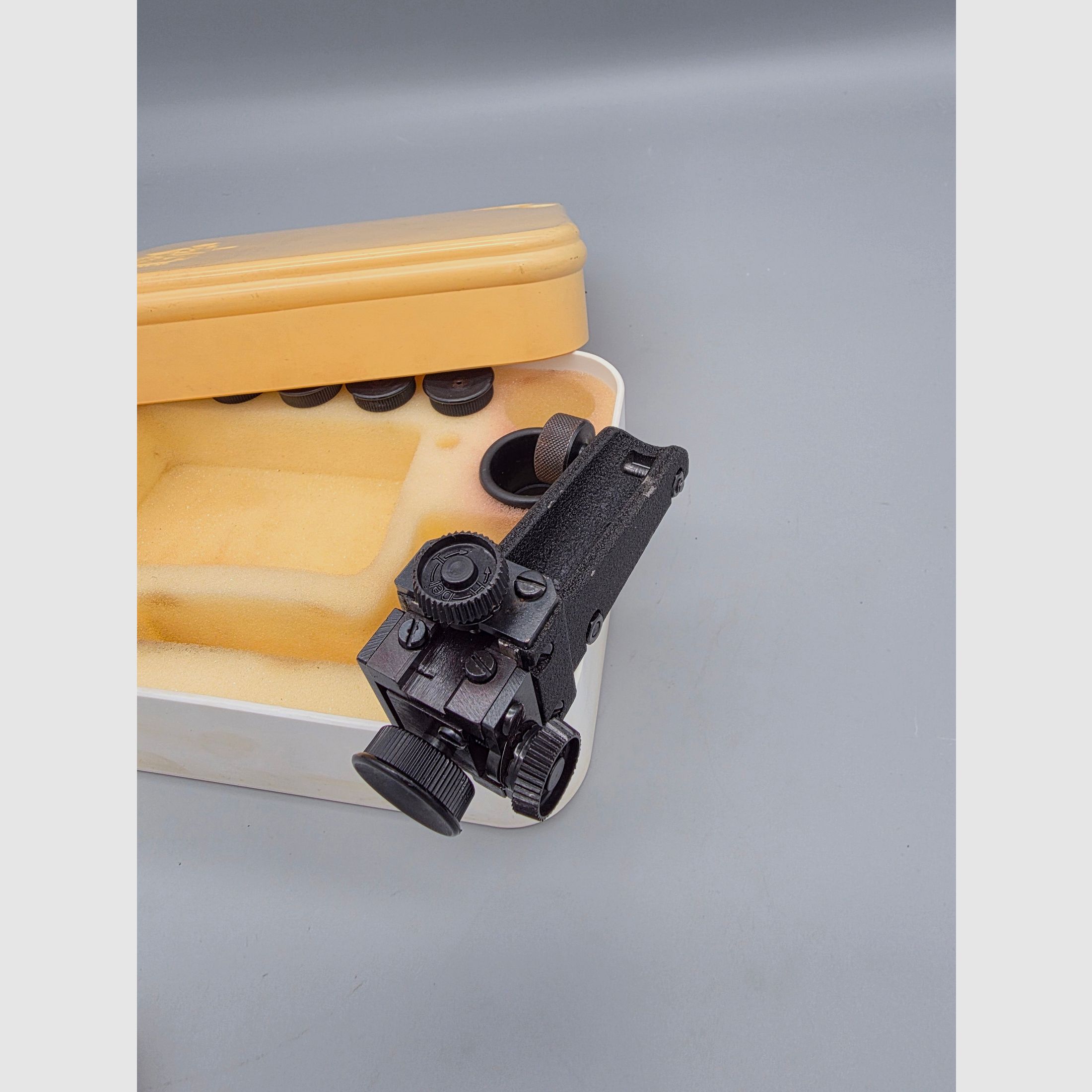 Sehr schöner Diopter Haenel mit Zubehör in der original Box Suhl Mod. 312