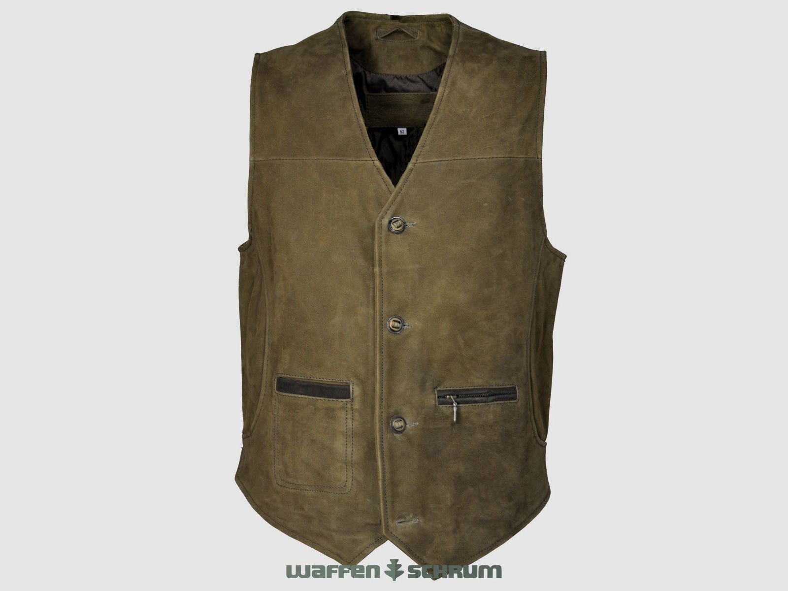 Hubertus Lederweste Trapper oliv