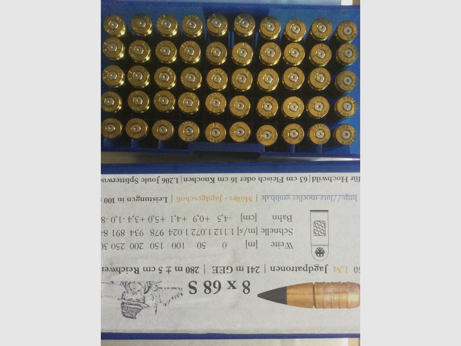 RWS 8x68 S patroonhulzen gebruikt