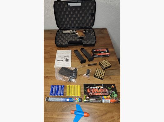 Walther P88 Compact Níquel PTB 764 Set de Silvestre ver.Pyro+50 disparos de munición