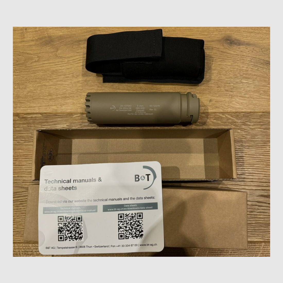 B&T AG (Brügger et Thomet) RBS Silencieux SQD™ Compact FDE