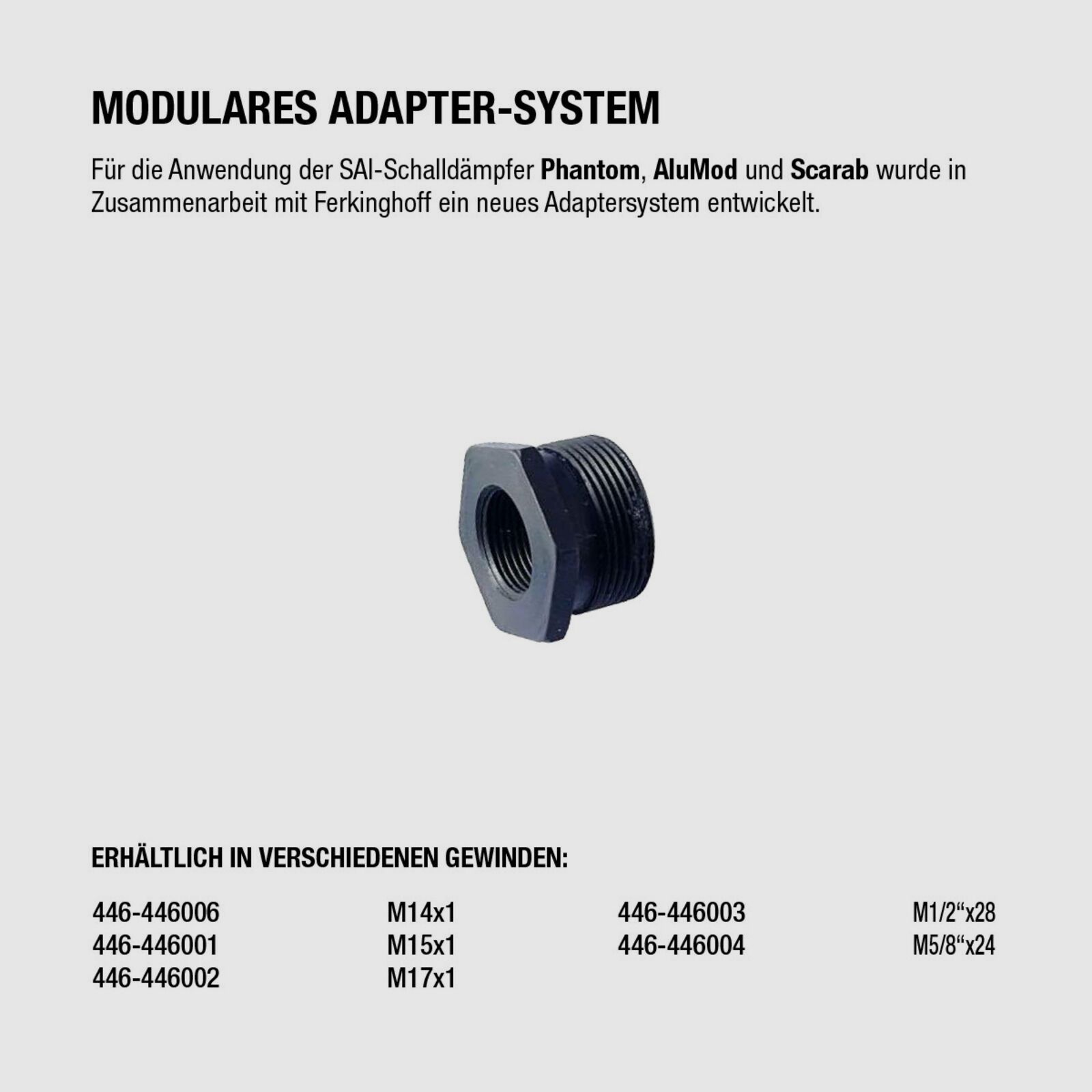 SmallArms Industries	 Modulares Adaptersystem M17x1