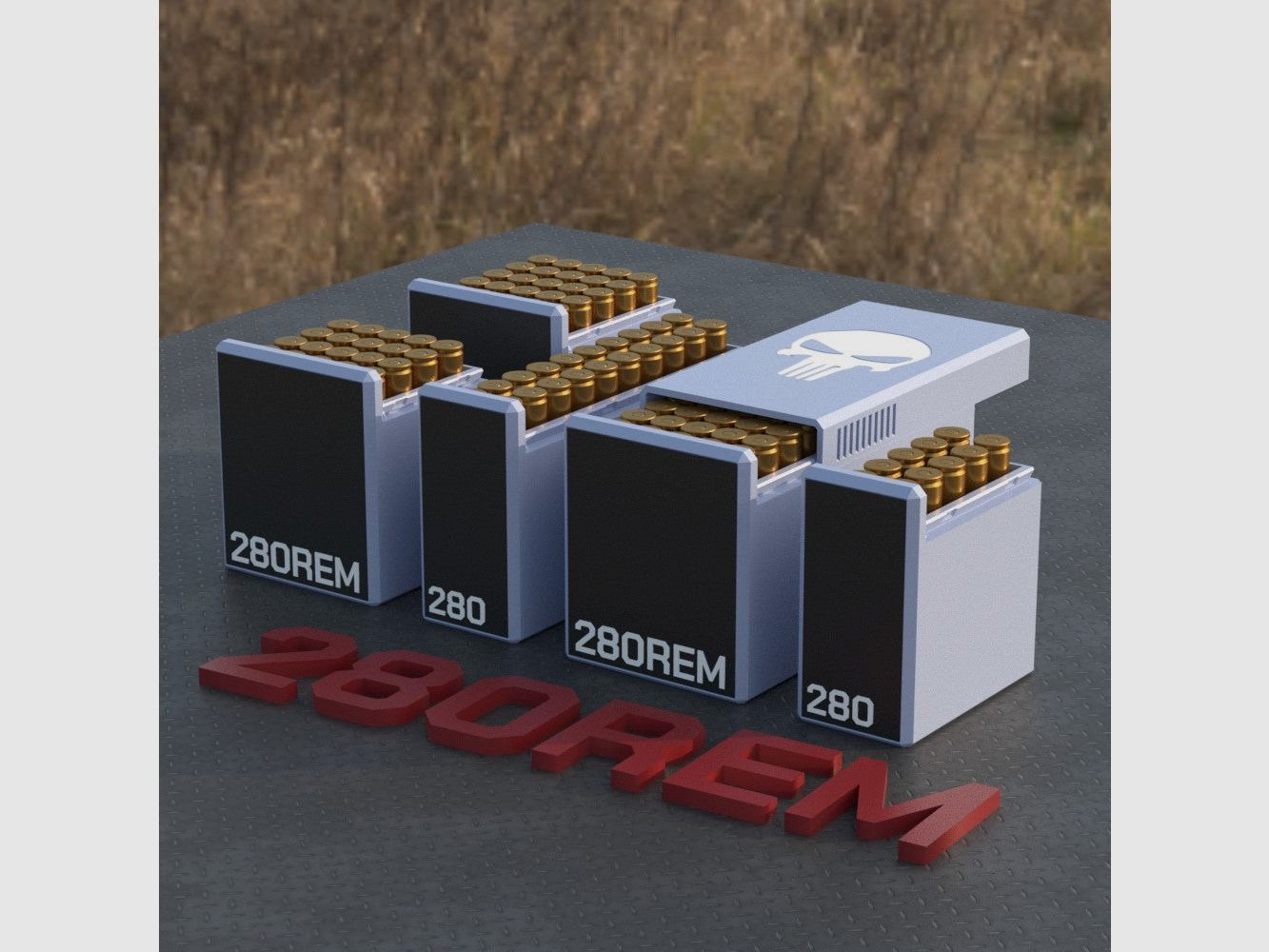 Filamelt Munitionsbox / Ammo Box .280 Remington – Patronenbox für 50 Schuss, Made in Germany