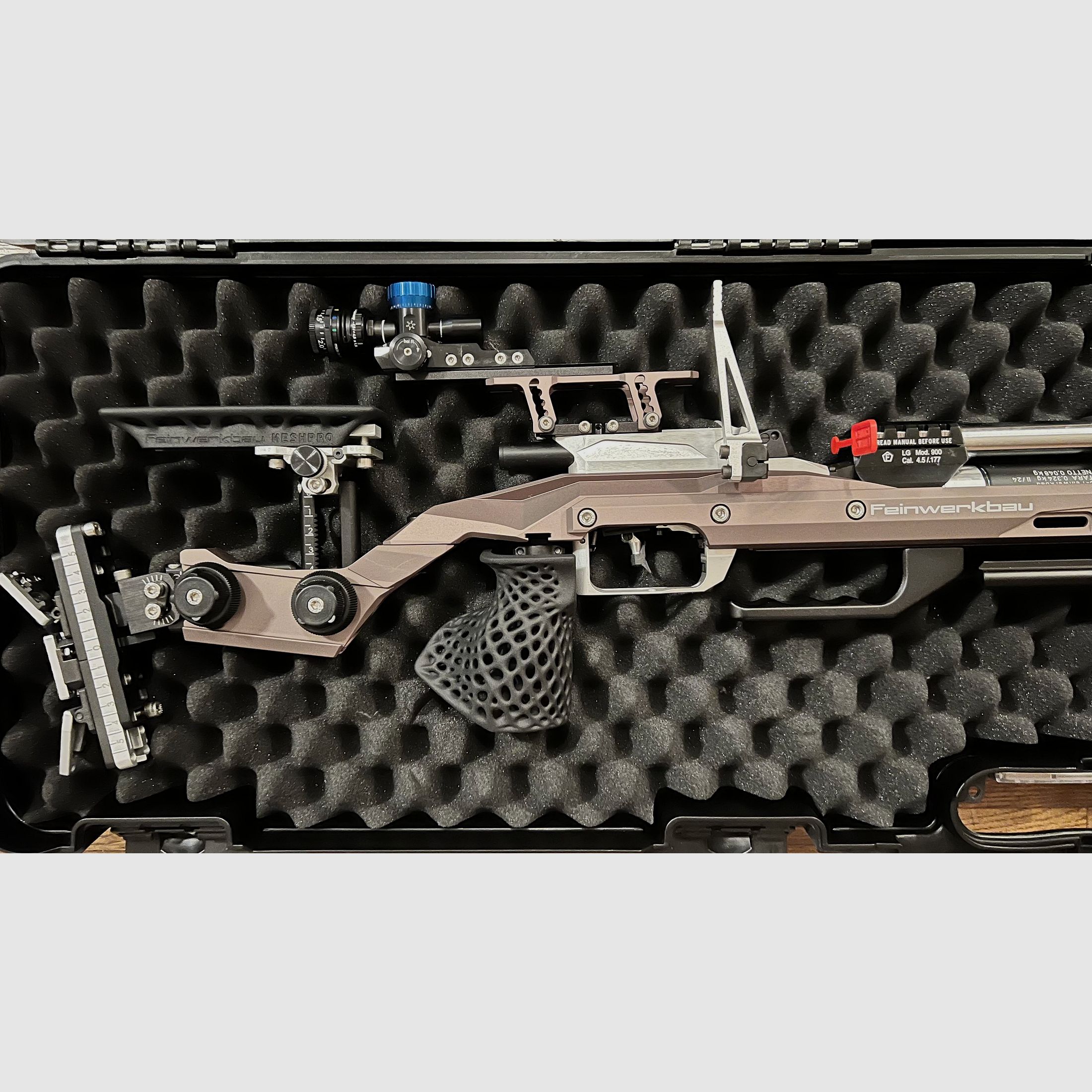 Feinwerkbau LG 900 Alu support, couleur spéciale marron, version droite