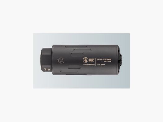 Silent Steel Micro Streamer stainless steel body + flow suppression unit 5.56 Black W/Muzzle Brake