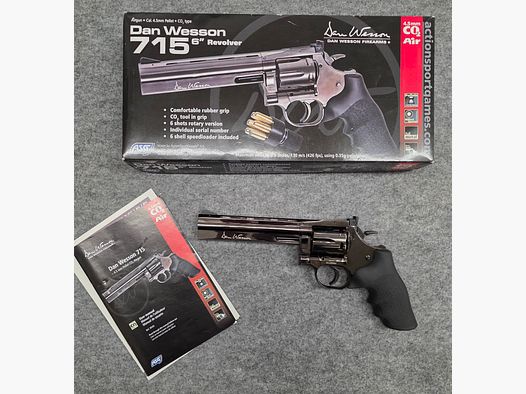  CO2 Revolver Dan Wesson 6 Zoll Stahlgrau  Cal. 4,5 mm Stahl BB