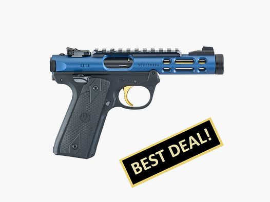 Ruger PISTOL MARK IV 22/45 LITE .22 LR 4.4"/11.18CM COBALT KINETIC SLATE ANODIZED 1/2"-28