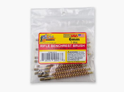 12 loopborstels brons 6mm/.243 geweer