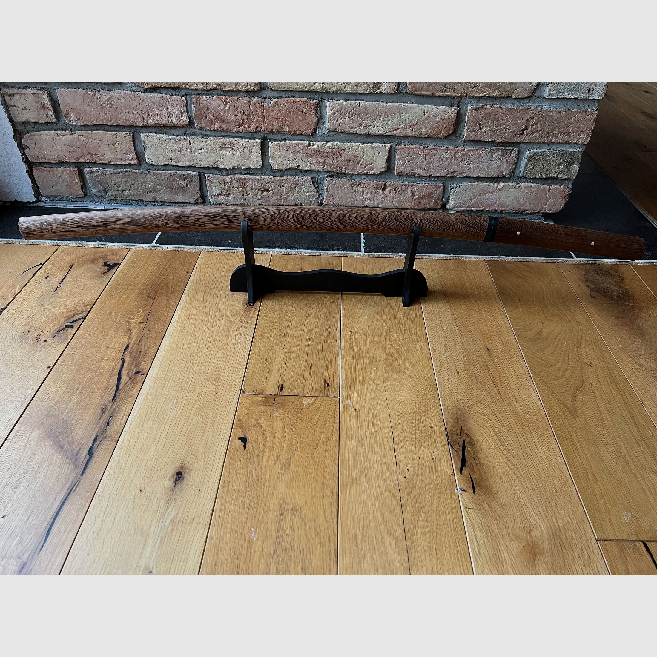 Katana with wooden sheath and wooden handle
