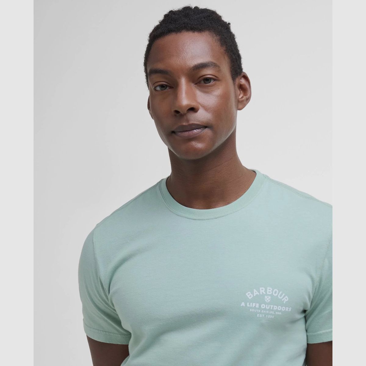 T-shirt BARBOUR z logo Cranmer w kolorze jasnego jabłka