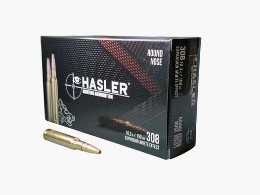Hasler Ariete .308 Win. 10,3 grama / 159 grain Round Nose 20 strzałów – Amunicja myśliwska #123805