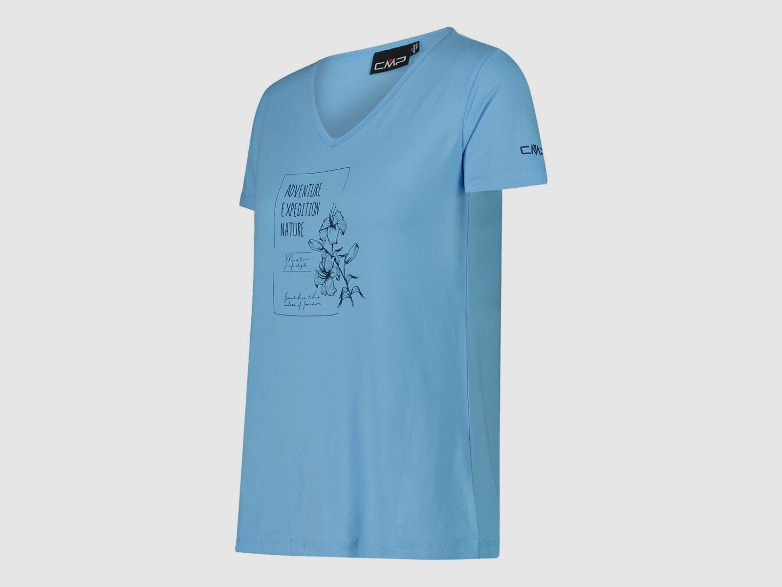 CMP Damen-T-Shirt aus Piqué mit Print vorne