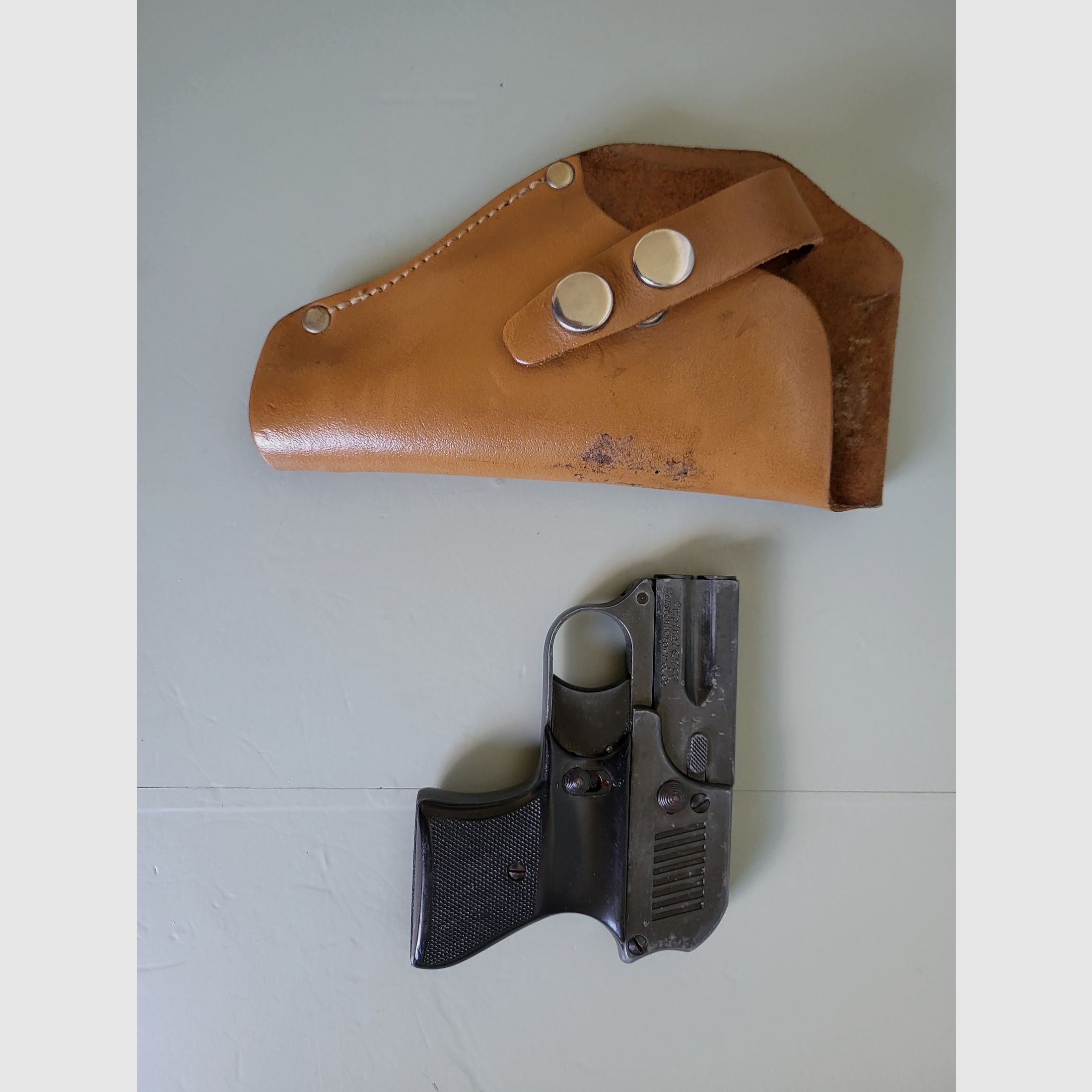 Coleccionista Pistola de gas Original EM - GE Gerstenberger & Co - Doble cañón - Derringer - Años 1950