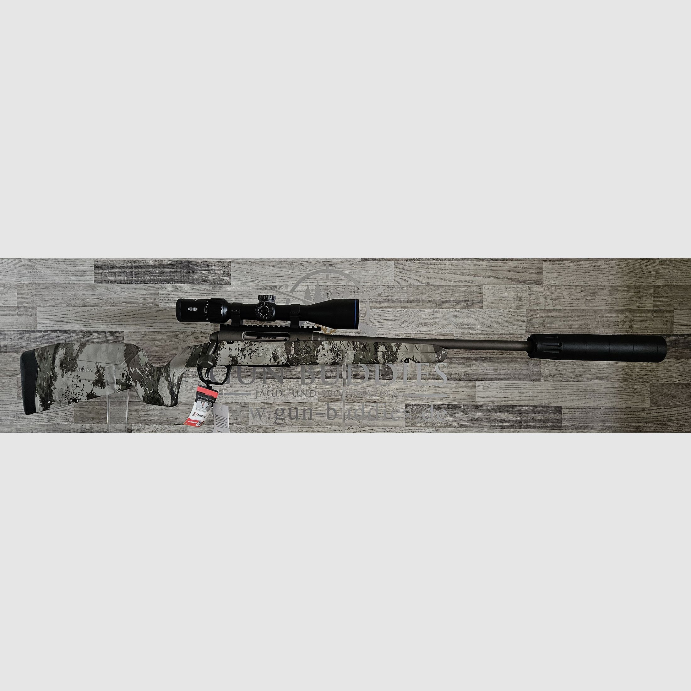 Savage AXIS II PRO Woodland .22-250 Rem. - Zestaw kompletny - Nowy towar z fachowego handlu