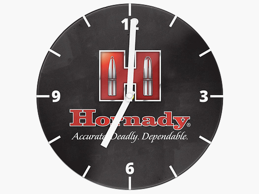 Hornady „H“ Wanduhr 18" / 45,7 cm Schwarz Rot