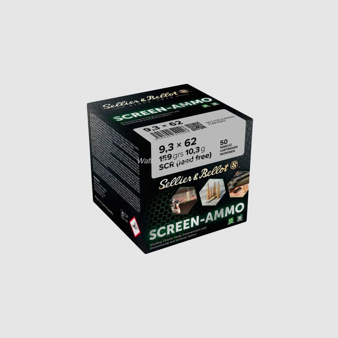 S+B 9,3x62 Screen-Ammo SCR Zink 10,3g/159grs. 50 Stück