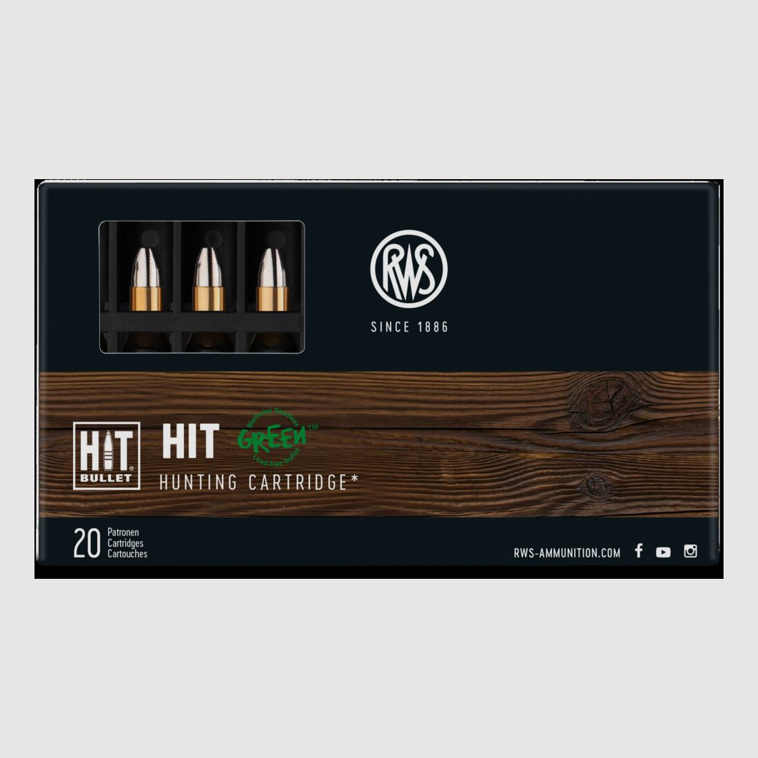 RWS 40grs HIT 20PCS .222Rem