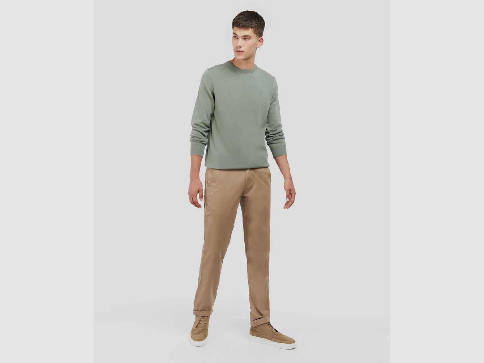 Pulower BARBOUR z bawełny Pima w kolorze agawy zielonej