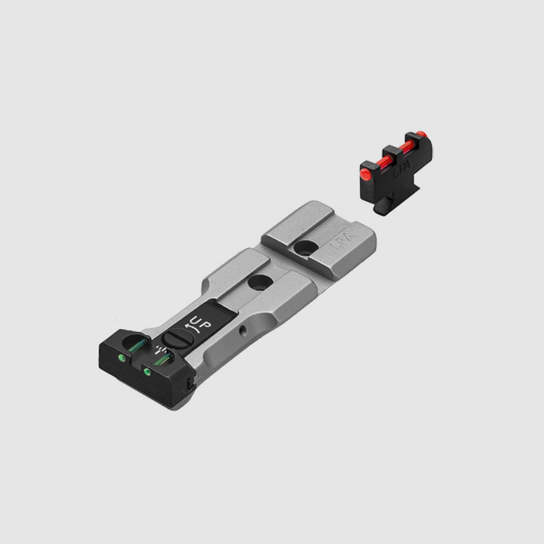 LPA Sights FIBER-Optic Green-Red with Picatinny for S&W Revolver, Silver-Finish Front Sight for Hooking: For Model 629