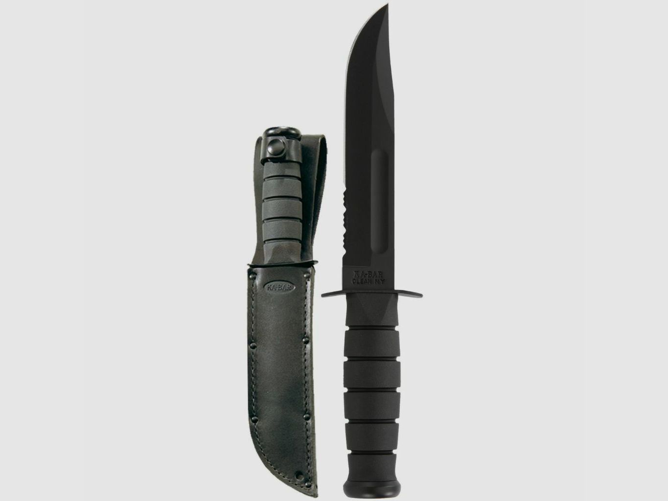 Ka-Bar Full Size Black Gecombineerd LEER
