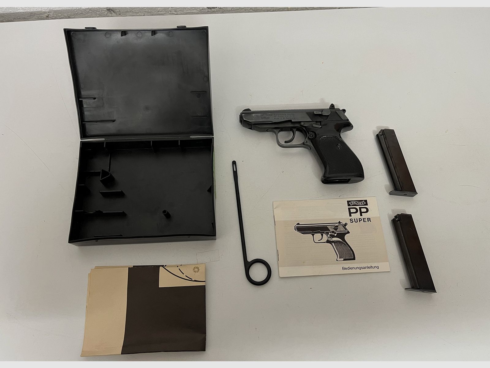 Rariteit: Walther PP Super 9x18 Ultra (Politie) – Overheids-Volledige Set (Landesforsten RP) – Nummergelijk