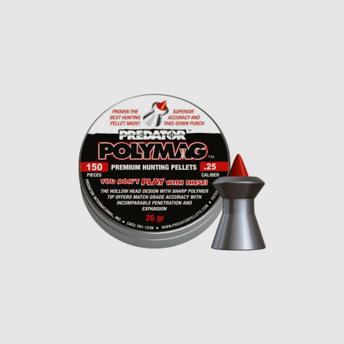 BOX MIT 150 DIABOLO PLOMBEN JSB PREDATOR POLYMAG CAL.6.35
