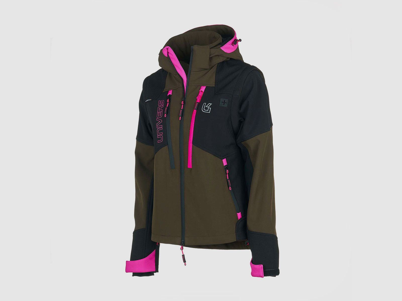 UNIVERS – DAMEN – JAGDJAKE CACCIA CORTINA MIT ABNEHMBARER ÄRMEL U-TEX Grün/Fuchsia, Bild 3 von 6