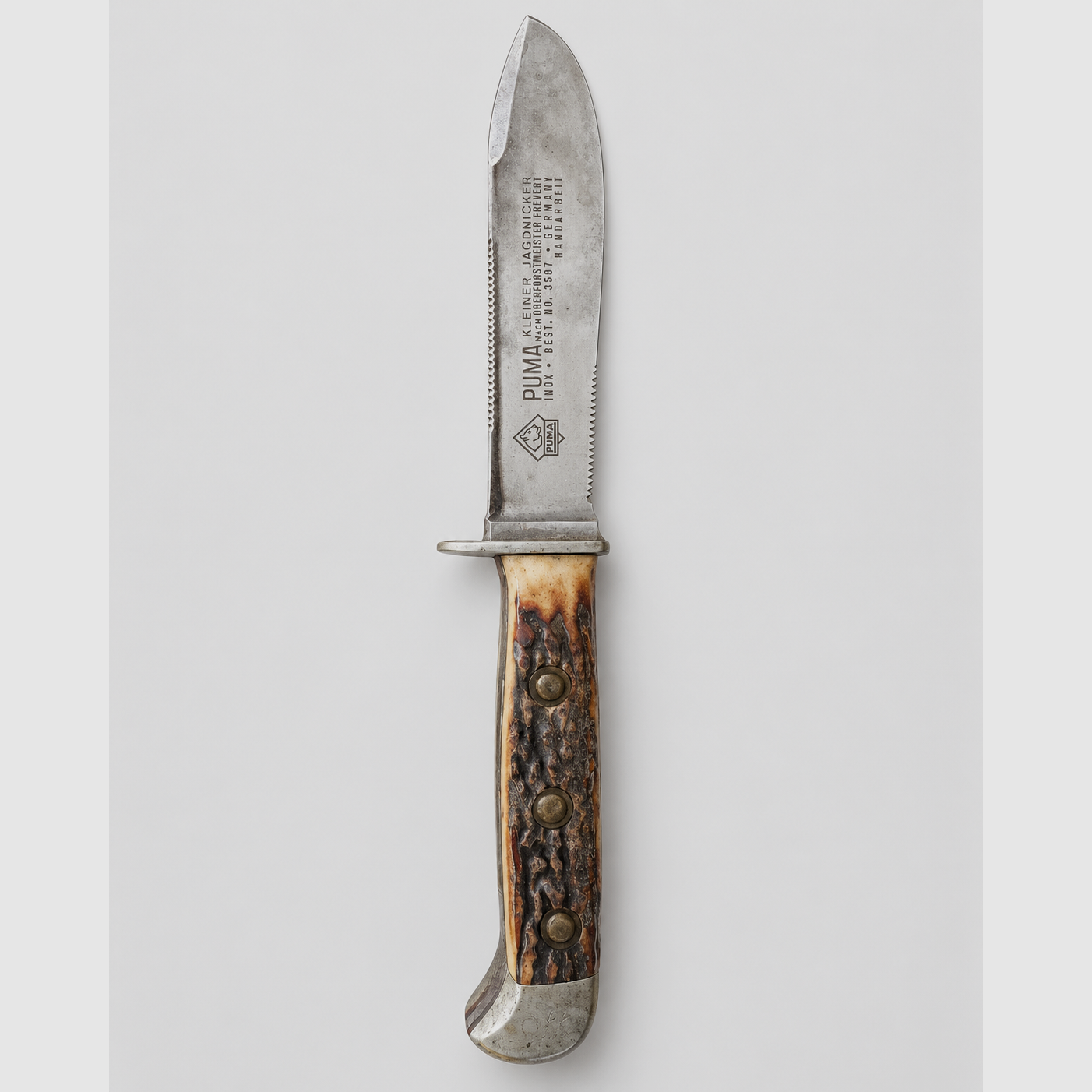 PUMA Jubiläumsmesser Waffen-Jung Stuttgart 1654–1979 – Hirschhorn + Lederscheide, Bild 2 von 4