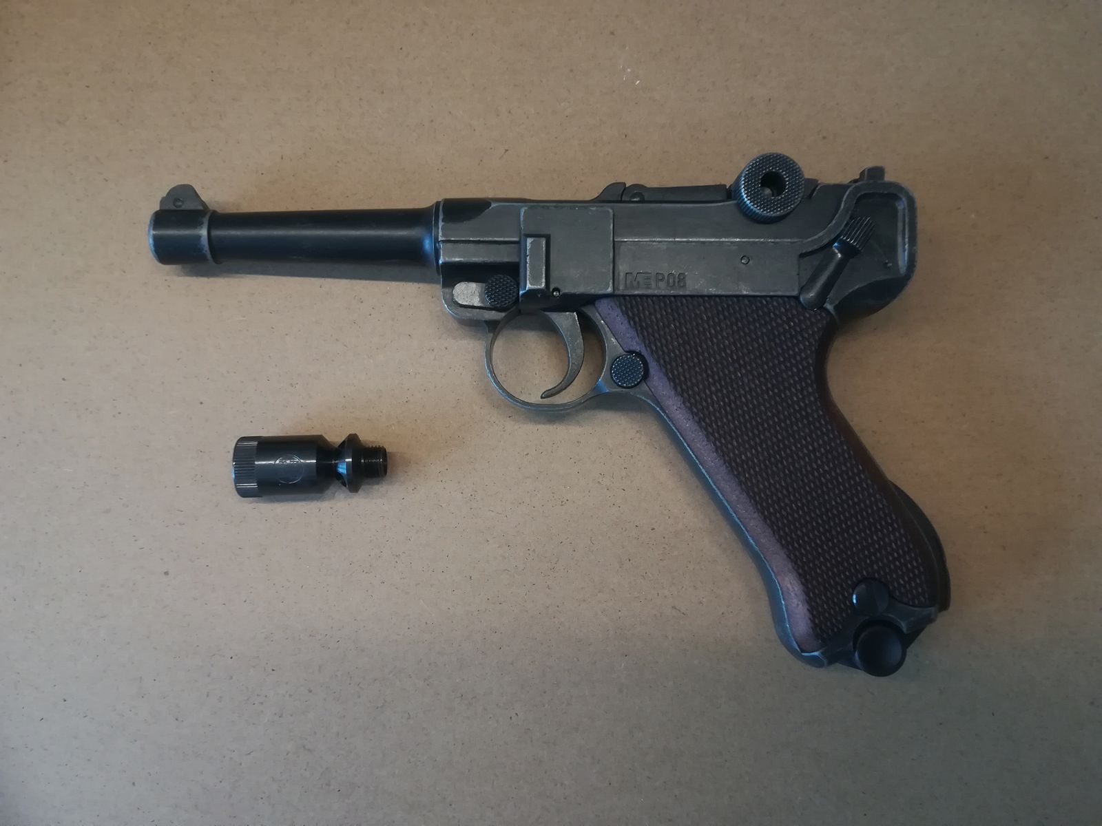 ME P08 Kal. 9 mm P.A.K. mit Echtlederholster