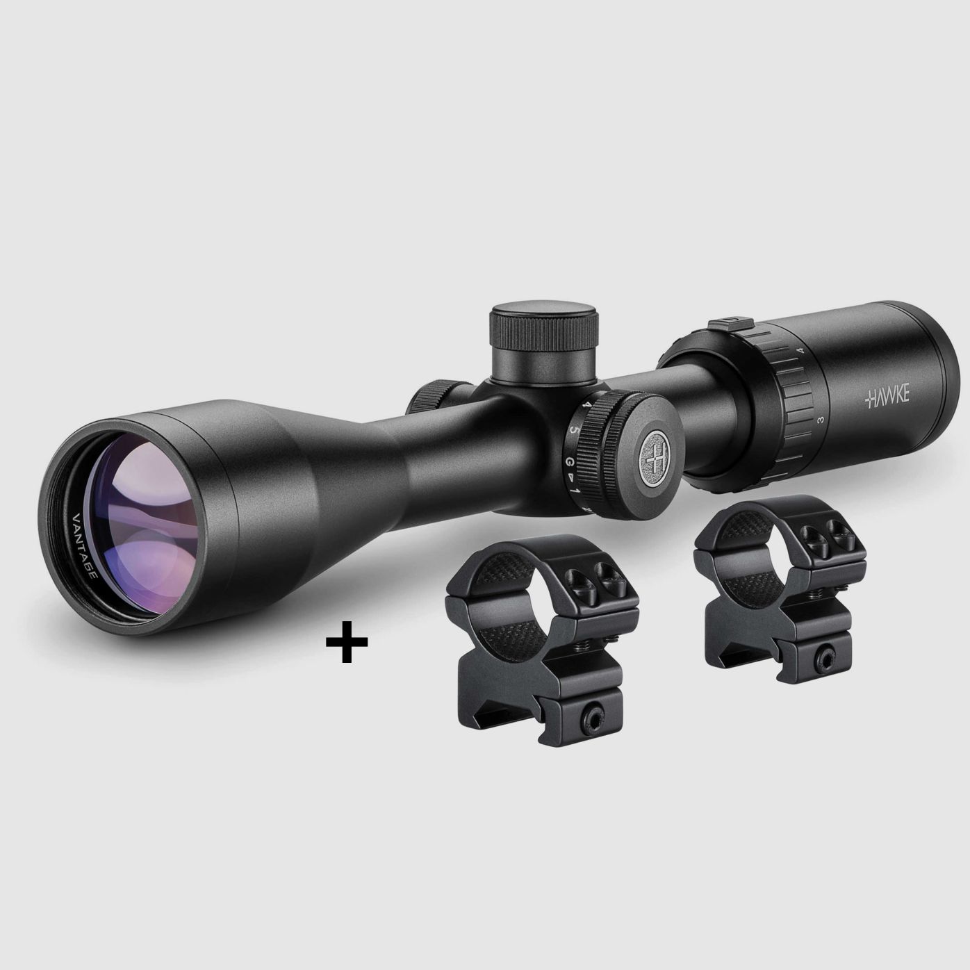 HAWKE 14241-1 Set Zielfernrohr VANTAGE IR 4-12x40 AO RIMFIRE .17 HMR 22113 Ringmontage 25,4mm Mittel
