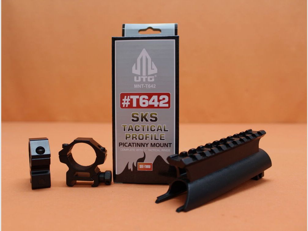 UTG - Leapers Simonov SKS M43: UTG (MNT-T642) Hoge Profiel Gen3 See-Thru Bevestiging/ Picatinnymontage m. 1" Ringen