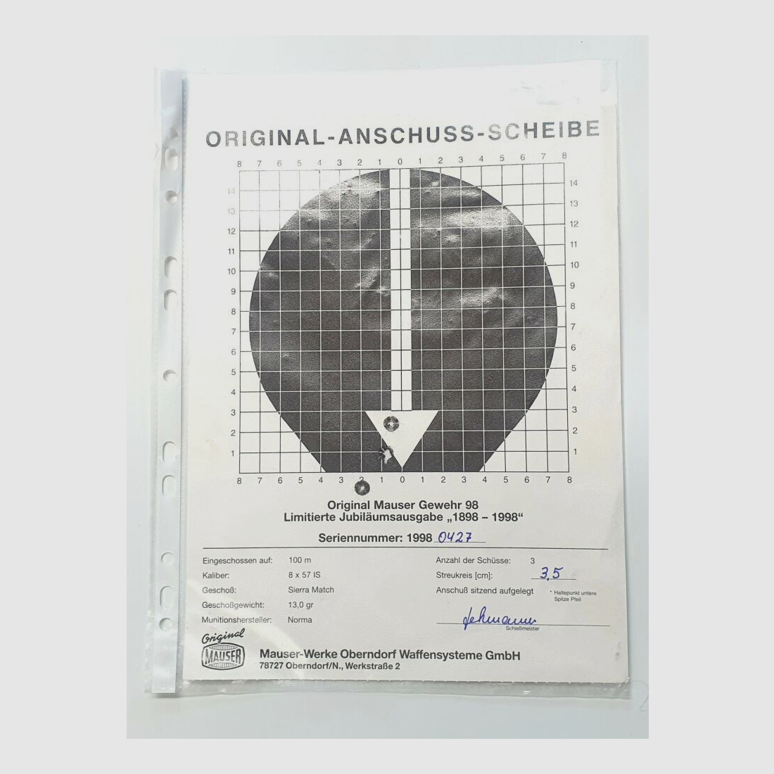 Mauser Oberndorf am Neckar Repetierbüchse Mauser Jubiläumsgewehr Gewehr 98 - 8x57JS
