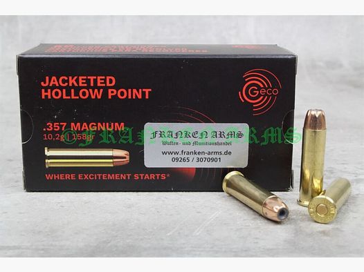 GECO .357 Mag. JHP Hohlspitz 158gr. 10,2g 50 Stück Staffelpreise