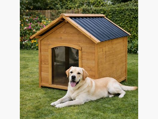 Holz-Hundehütte Chalet - Größe L - PVC-Dach