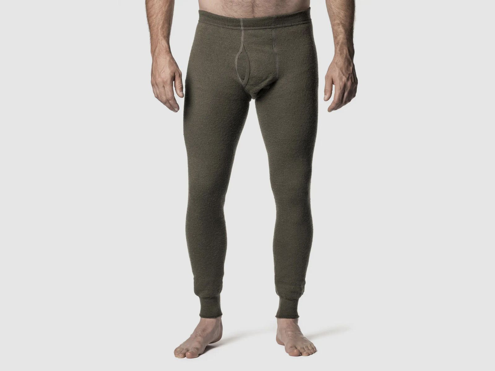 Woolpower Long Johns Man 400 Thermo-Unterhose mit Eingriff (Pine Green)