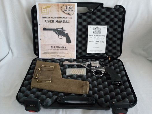 Webley MK VI CO2-revolver / Kal. 4,5mm (.177) / chroom / Pistolenholster