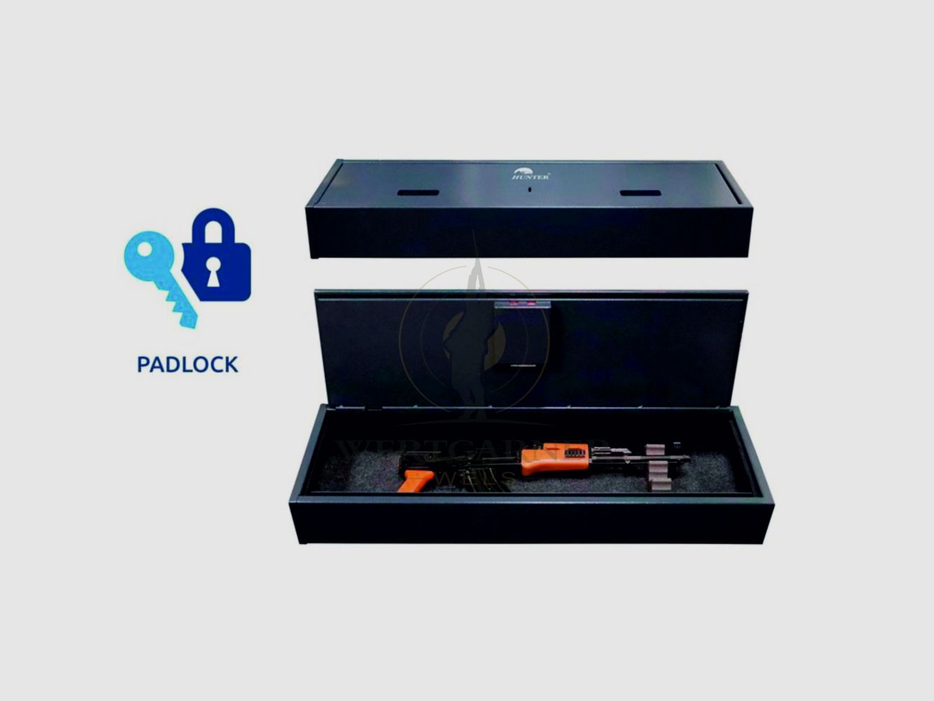 Coffre à Armes de Valeur * 1 Carabine Courte * Serrure avec Clé * WW.GL95K