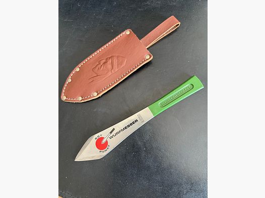 Wurfmesser Rotpunkt mit Leder Tasche 