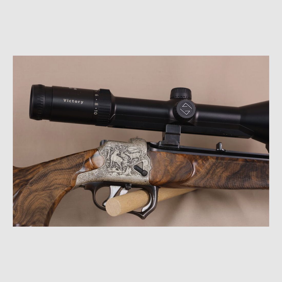 Outschar / Ferlach carabina a blocco sistema "Heeren" // legno da sogno // canna ottagonale // incisione // Zeiss Varipoint !!