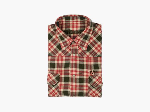 BLASER CHEMISE FLANELLE CLASSIQUE MARRON/ROUGE 117057
