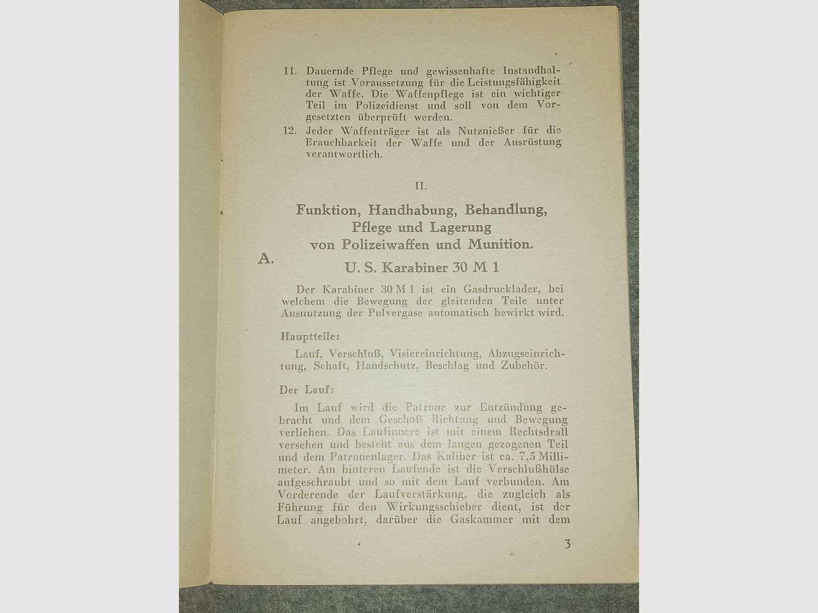 Armes de police zone d'occupation américaine Militaire & Police / Carabine 30M1