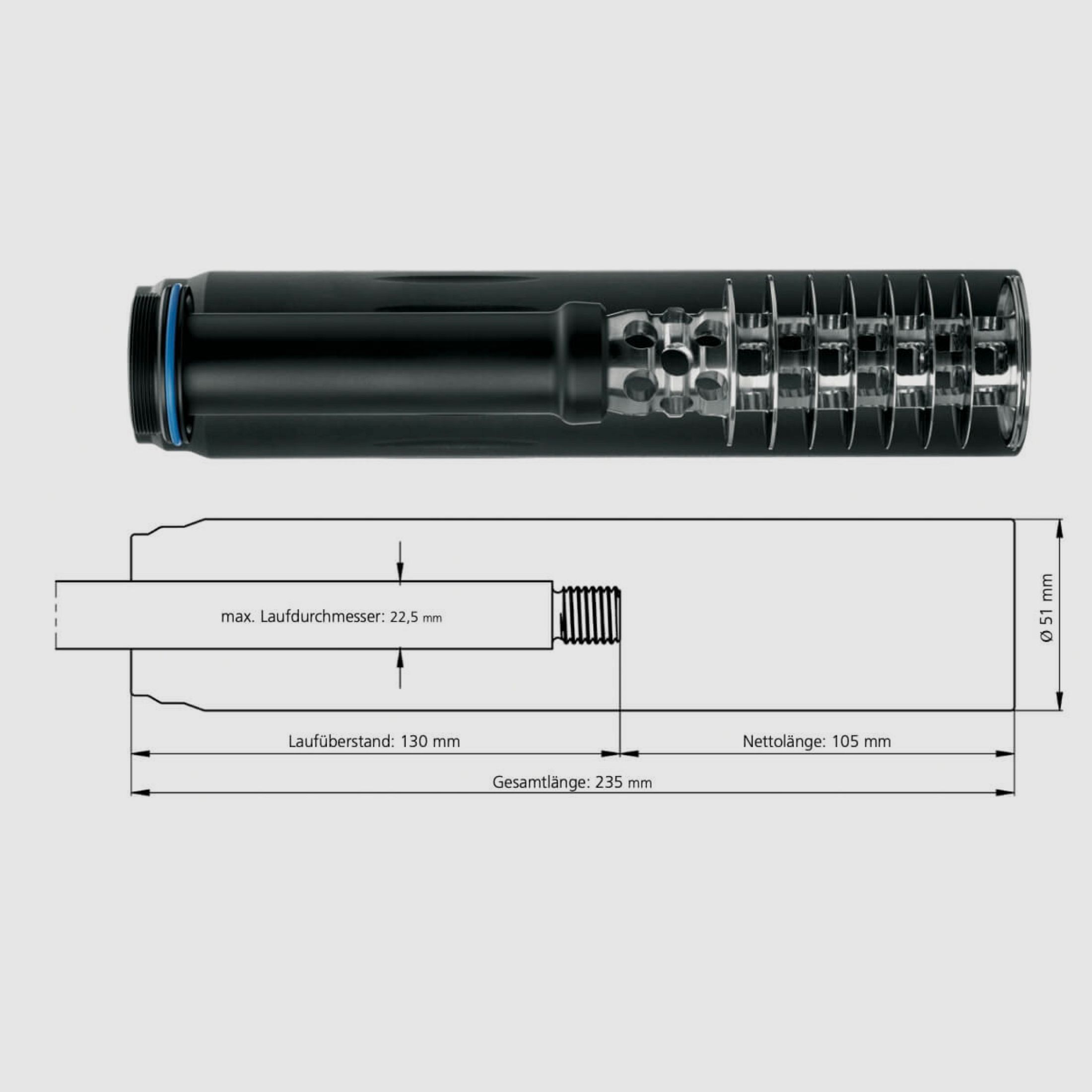 ERA SILENCER Schalldämpfer ERA SOB2 7,62 mm mit Era Loc