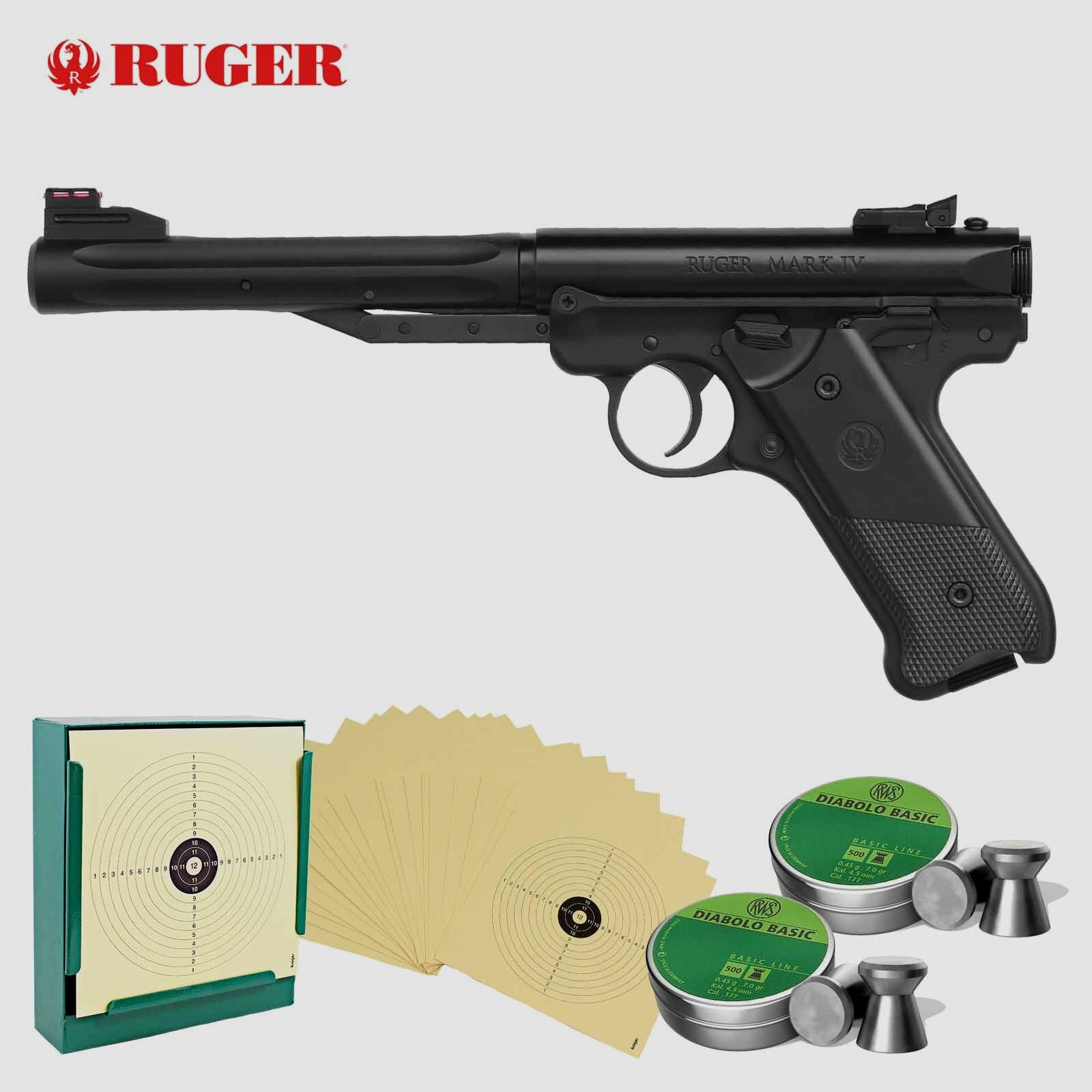SET Luftpistole Ruger Mark IV - 4,5 mm Diabolo (P18)