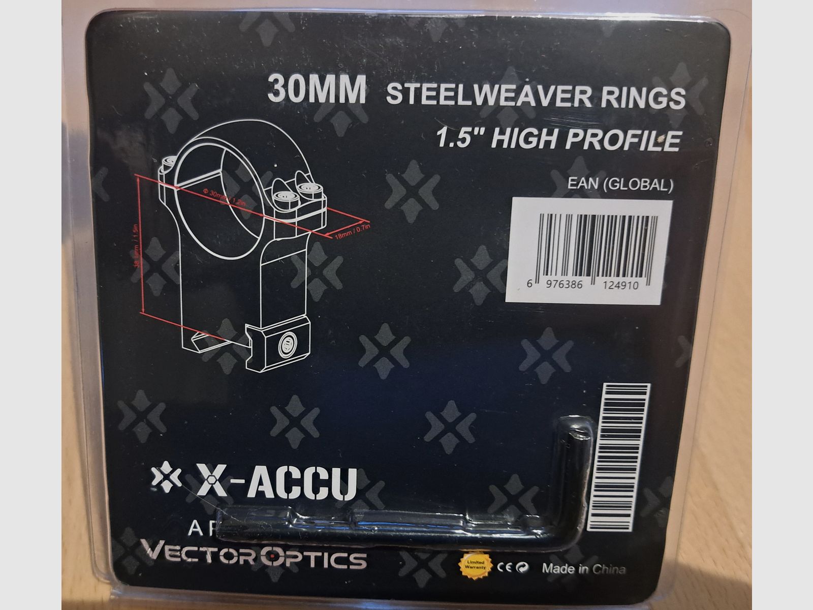 Vector Optics  Stahl-Montage für 30mm Tubus und 21mm Picatinny/Weaver extra hoch 1.5/38.1mm Schussfest.