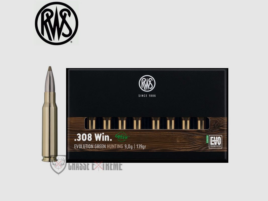 20 Munitions RWS cal 308 Win 139gr EVO Green