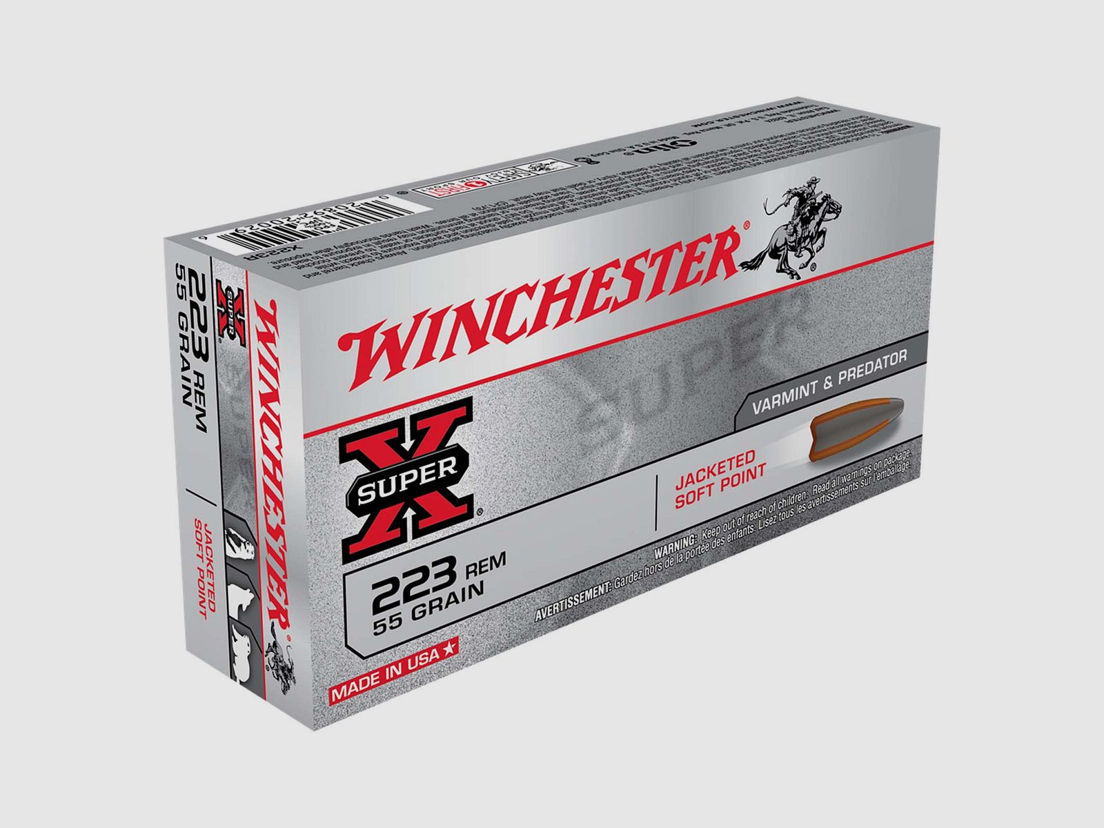 Winchester Super X Jacketed Soft Point .223 Rem. 55 gr - 20 stuks