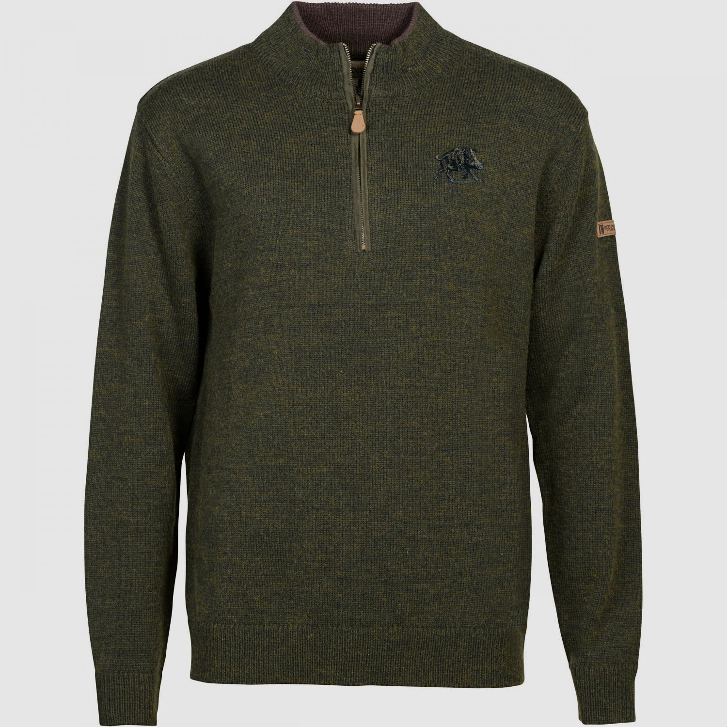 Islande Bestickter Troyer Herren, m. Wildschwein-Motiv (Khaki)