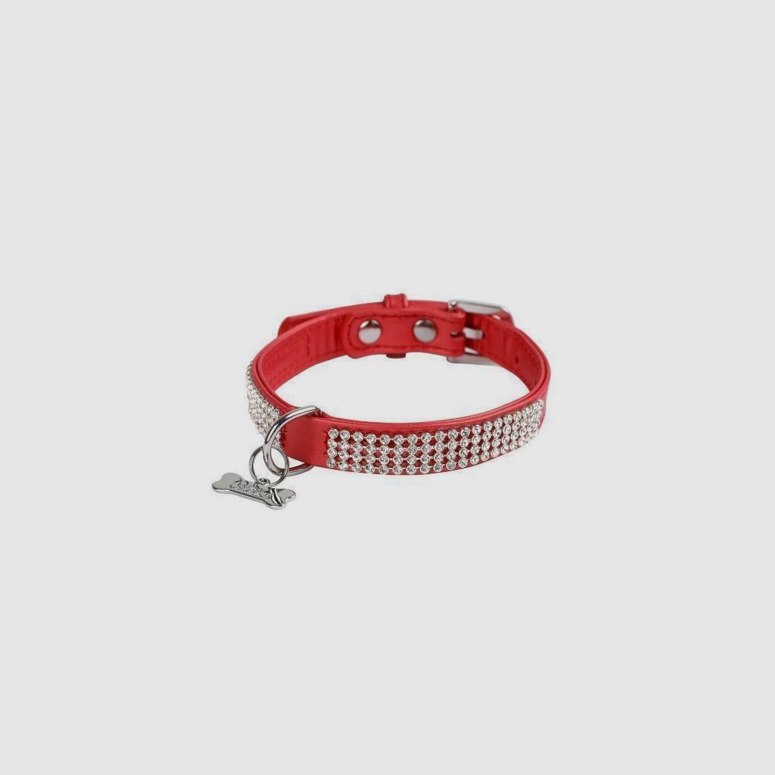 Wouapy Hundehalsband Strass PetMini 10 mm x 25 cm Rot