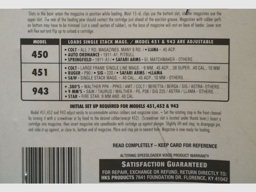 HKS Speed Loader Magazine Model 450