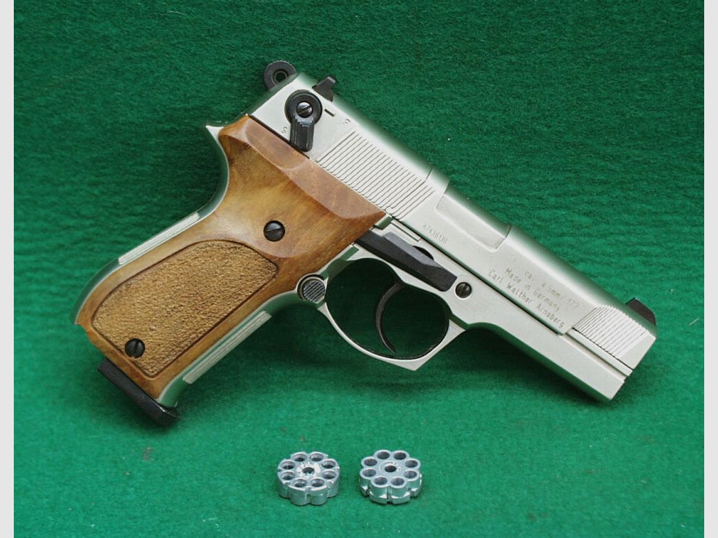 Walther CP88 - CO2 Sport Pistole, vernickelt/Holz
